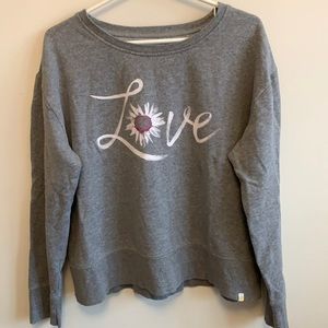 Grey Medium Life is Good LOVE sweater